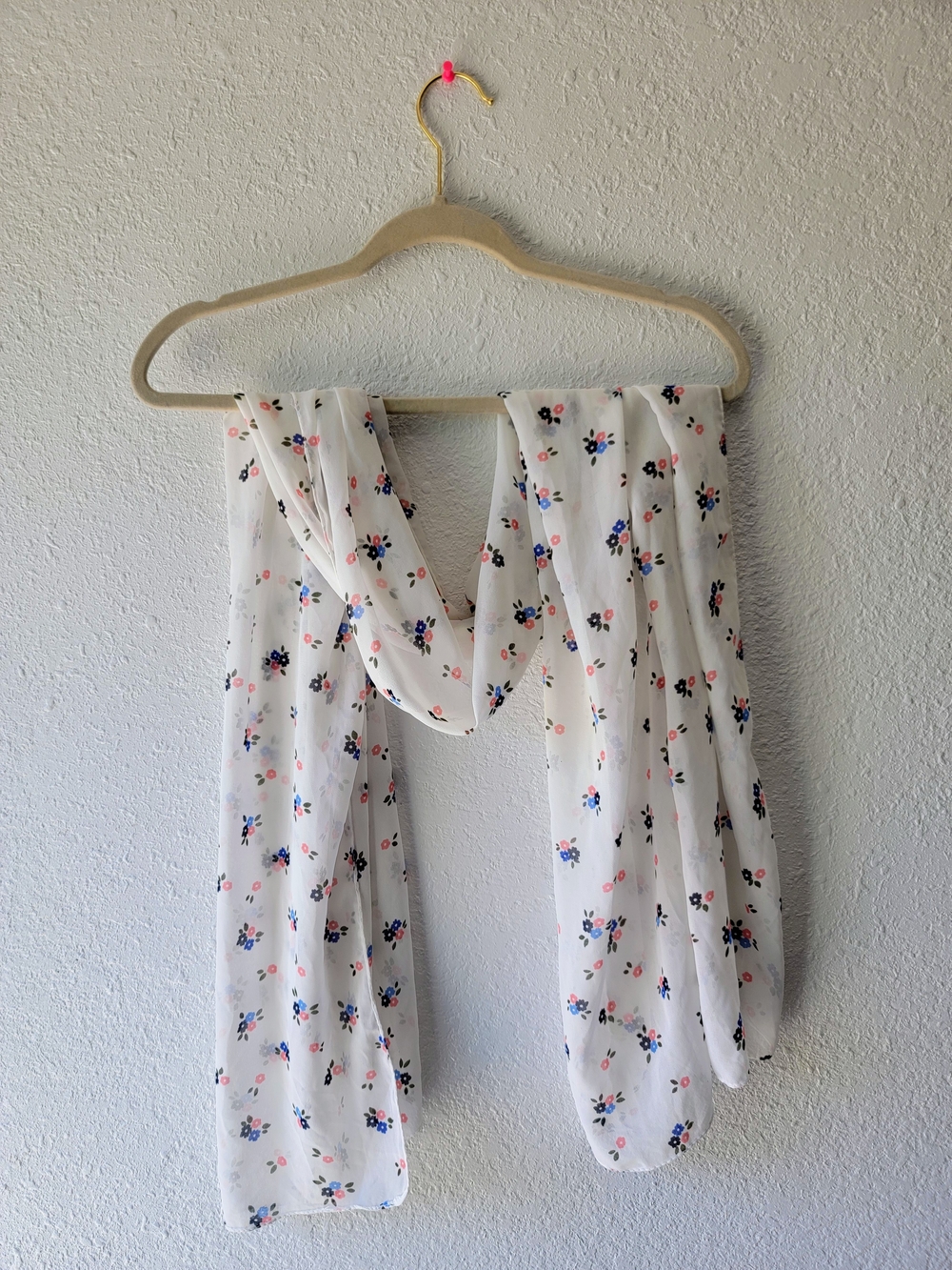 Lightweight White Floral Scarf - Women Accessories